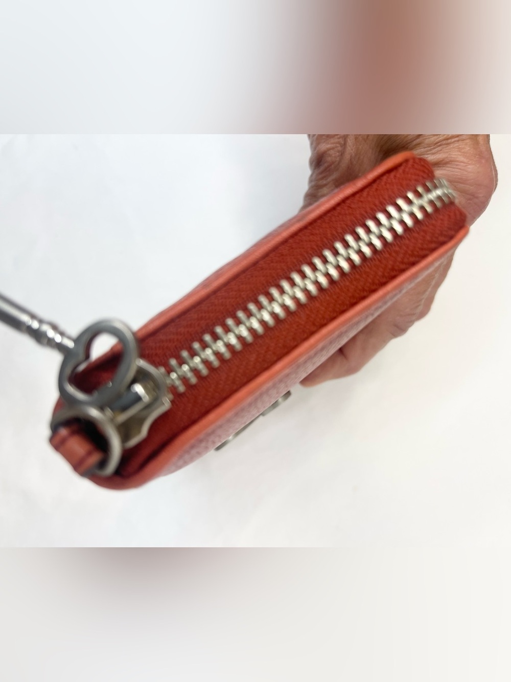 Fossil Red Leather Zip Wallet with Swan Accent - Picture 6 of 16